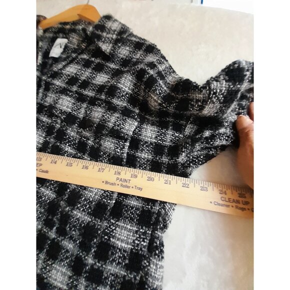 Zara Plaid Heavyweight Oversized Raw Hem Comfy Grunge Fall Outdoor XS Shacket - Picture 8 of 8